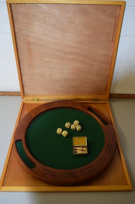 Lot 178 - Boxed backgammon type board with dice