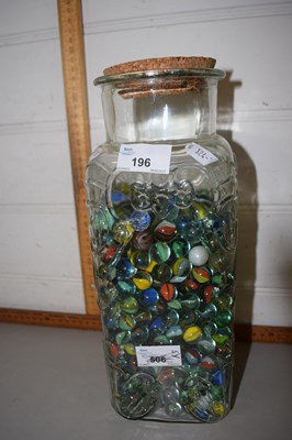 Lot 196 - Large jar containing a quantity of marbles