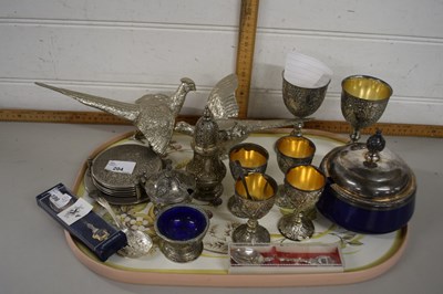 Lot 204 - Quantity of silver coloured metal items...