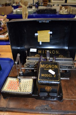 Lot 214 - Mignon No 2 Typewriter circa 1905, German made,...