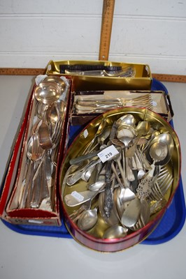 Lot 219 - Tray containing a quantity of flatware