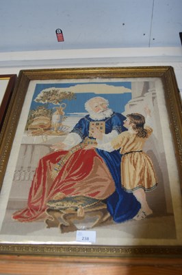 Lot 238 - Berlin wool work style picture of a child and...