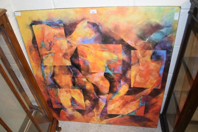 Lot 252 - Large painted abstract picture on wooden backing