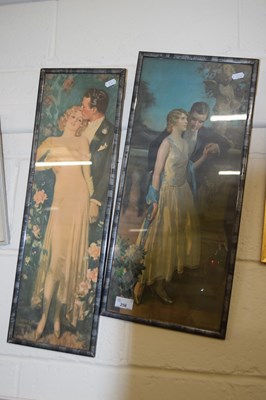 Lot 258 - Two Art Deco framed prints of couples