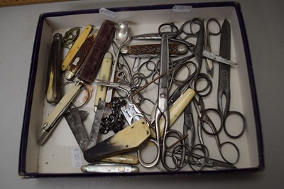 Lot 111 - Quantity of assorted scissors and penknives...