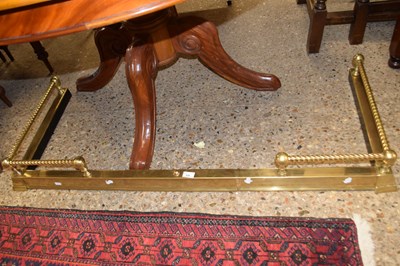 Lot 326 - Brass fender, approx 132cm wide, adjustable to...