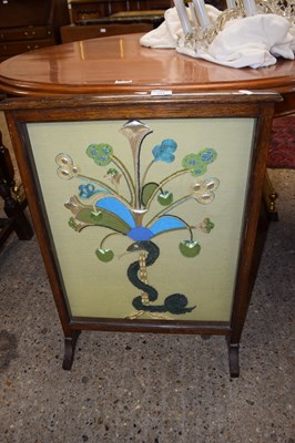 Lot 333 - Needlework and beaded fire screen, approx 54cm...