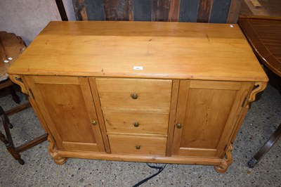 Lot 340 - Pine sideboard of  two cupboards and three...