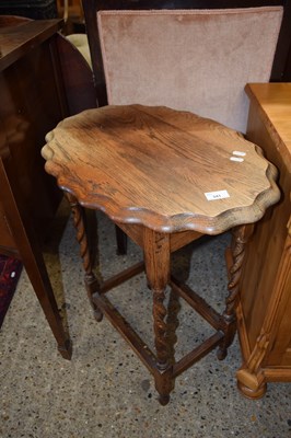 Lot 341 - Pine side table with piecrust style top,...