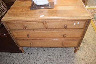 Lot 370 - Oak chest of drawers of two short and two long...