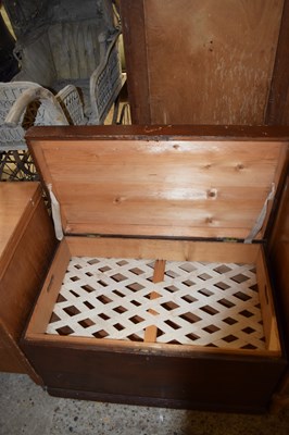 Lot 373 - A stained pine blanket box, approx 76cm wide