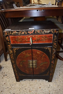 Lot 379 - Chinoiserie style cupboard with single drawer...