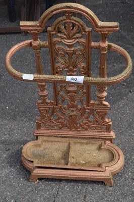 Lot 402 - Gilt painted cast iron umbrella stand