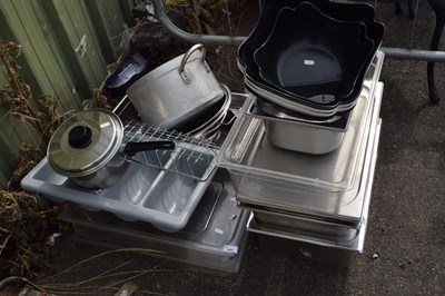 Lot 408 - Quantity of assorted catering equipment to...