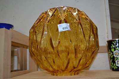 Lot 623 - Mid 20th Century amber glass ceiling shade