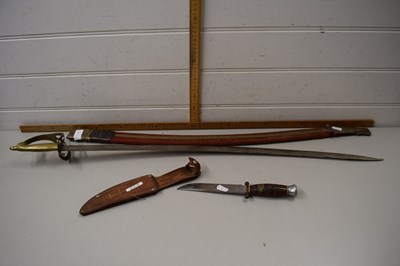 Lot 64A - Reproduction Officers sword together with a...