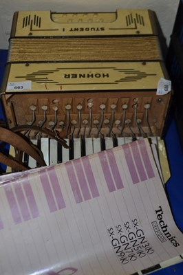 Lot 663 - A Hohner accordion (a/f) together with sheet...