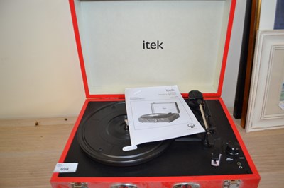 Lot 698 - An Itek three speed retro turntable