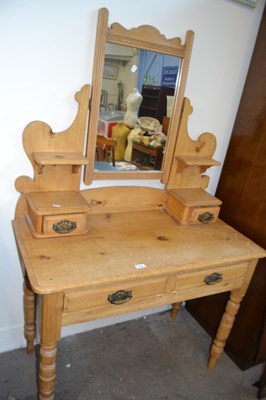 Lot 716 - Pine dressing table with mirror above, two...