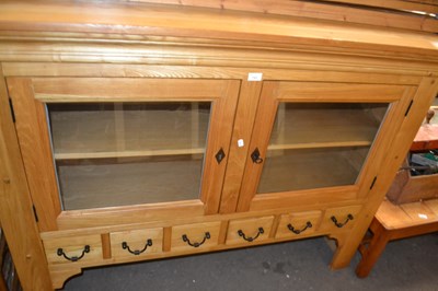 Lot 731 - Pine sideboard with glazed cupboards and six...