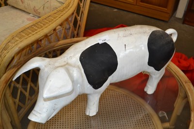 Lot 743 - Fibreglass model of a Gloucester Old Spot pig,...