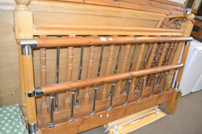 Lot 744 - A pine and aluminium bed frame