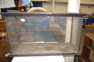 Lot 769 - A wooden framed table top display case, 90cm wide