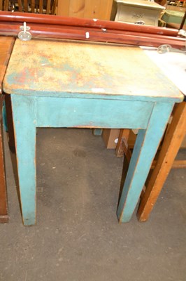 Lot 810 - A turquoise painted pine kitchen table, approx...