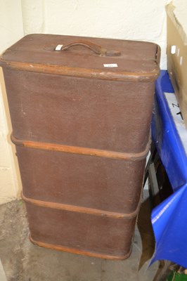 Lot 862 - Wooden and canvas bound travelling trunk