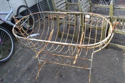 Lot 881 - A vintage white metal babies cradle