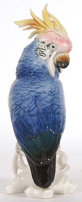 Lot 46 - Karl Ens porcelain model of a parrot seated on...