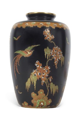 Lot 51 - An early Carlton ware Famille Noire vase...