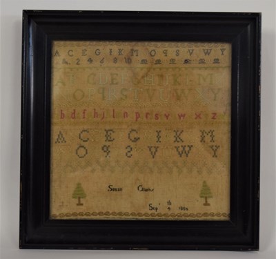 Lot 160 - An early 19th century needlework sampler, with...