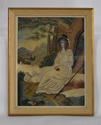 Lot 167 - A 19th century needlework picture, with...