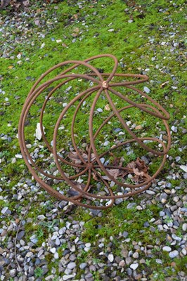 Lot 6 - Metal garden ornament formed as a globe,...