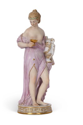 Lot 141 - A Meissen model of a classical lady holding a...