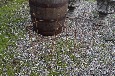 Lot 8 - Pair of metal plant stands, each height approx...