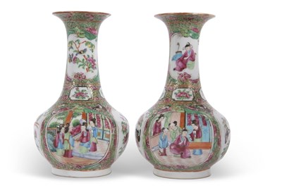 Lot 160 - A pair of 19th Century Cantonese porcelain...