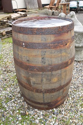 Lot 9 - Coopered barrel, height approx 88cm