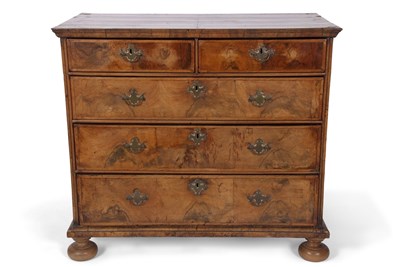 Lot 472 - A George I walnut chest of two short over...