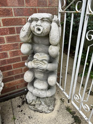 Lot 8 - Composite garden statue, Hear no Evil, See no...