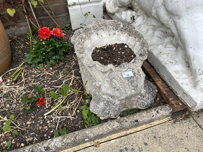 Lot 14 - A pair of composite stone planter, height...