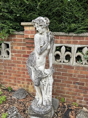 Lot 16 - Composite garden statue formed as a lady,...