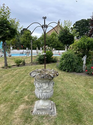 Lot 20 - A  large decorative composite garden urn,...