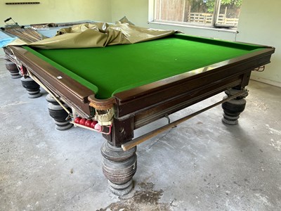 Lot 60 - A full size snooker table together with cues,...