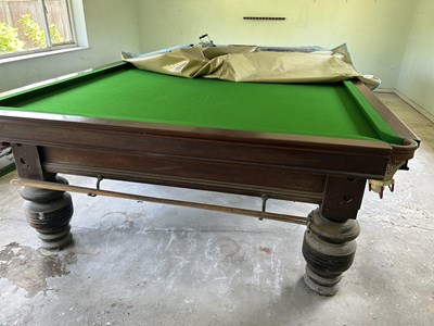 Lot 60 - A full size snooker table together with cues,...