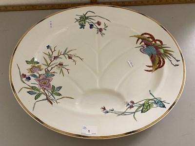 Lot 1 - A large Victorian oval drainer meat plate with...