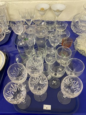 Lot 9 - Two trays of various drinking glasses