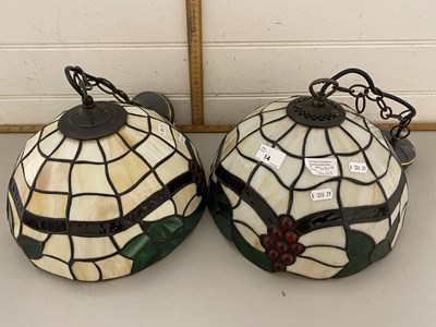 Lot 14 - Two reproduction Tiffany style ceiling light...