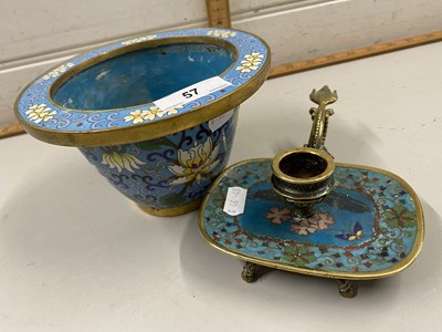 Lot 57 - Modern Chinese Cloisonne jardiniere and...